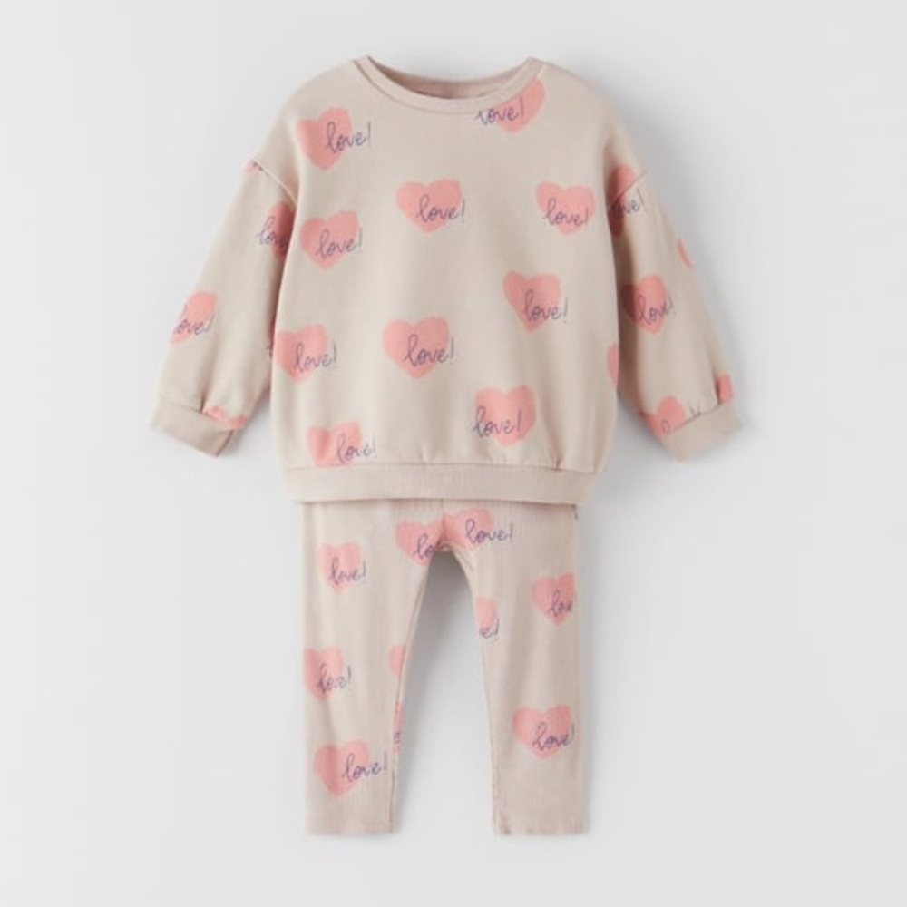 Zara Girls Heart Plush Set Sz 2-3 Years EUC